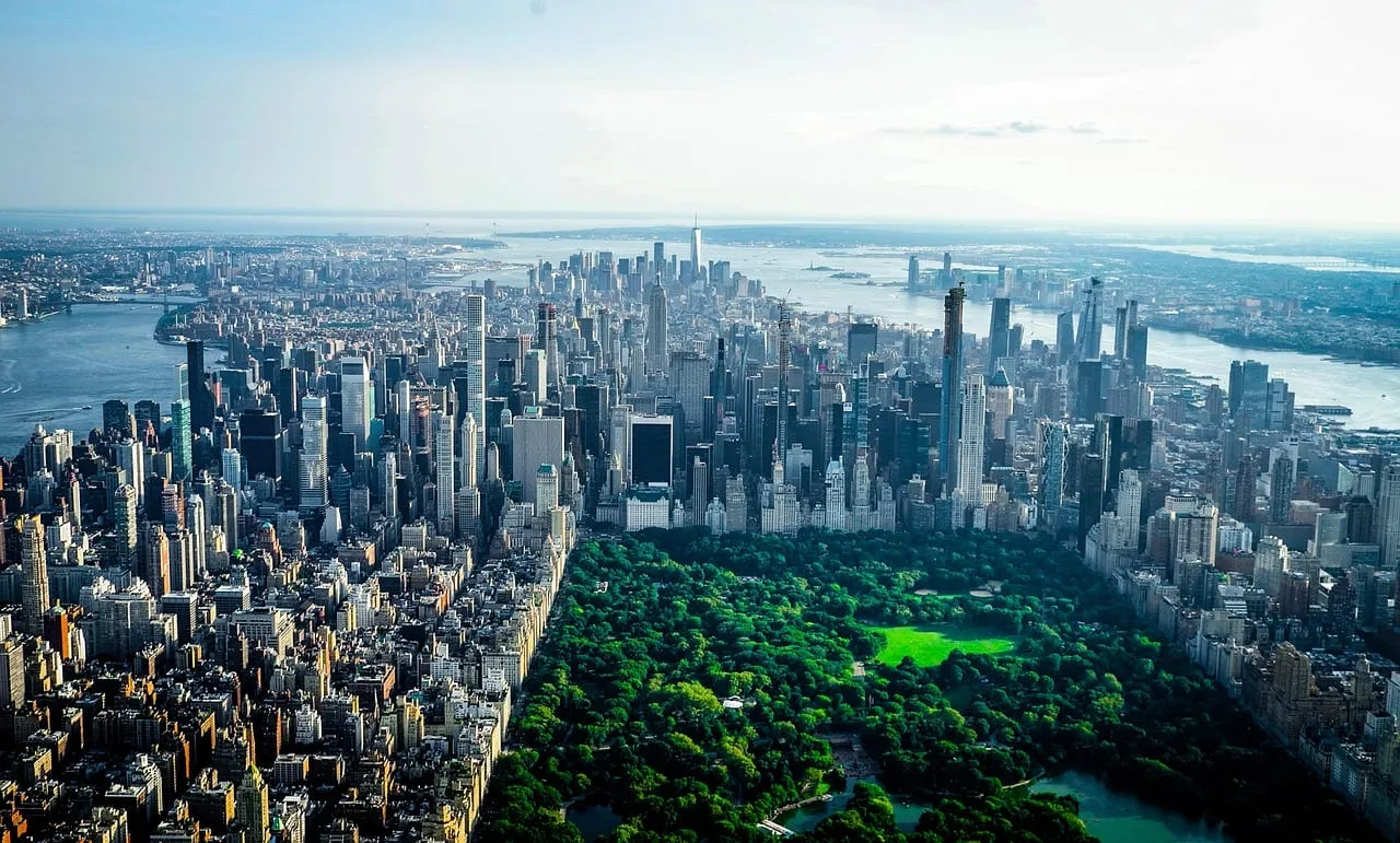 Der Central Park und Midtown Manhattan aus der Luft